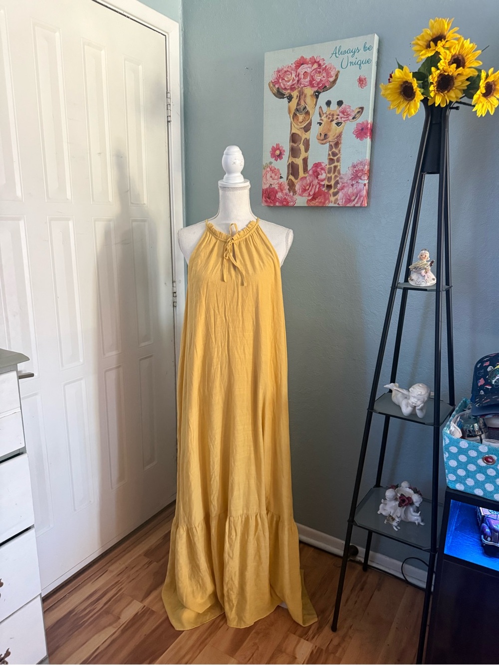 Yellow Halter Maxi Dress